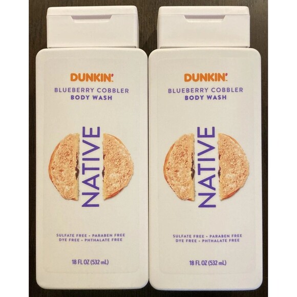 Native DUNKIN BLUEBERRY COBBLER Body Wash‎ 18oz LIMITED EDITION Lot Of 2 new - Picture 1 of 2